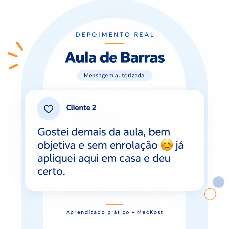 Exemplo de feedback sobre rever partes da aula