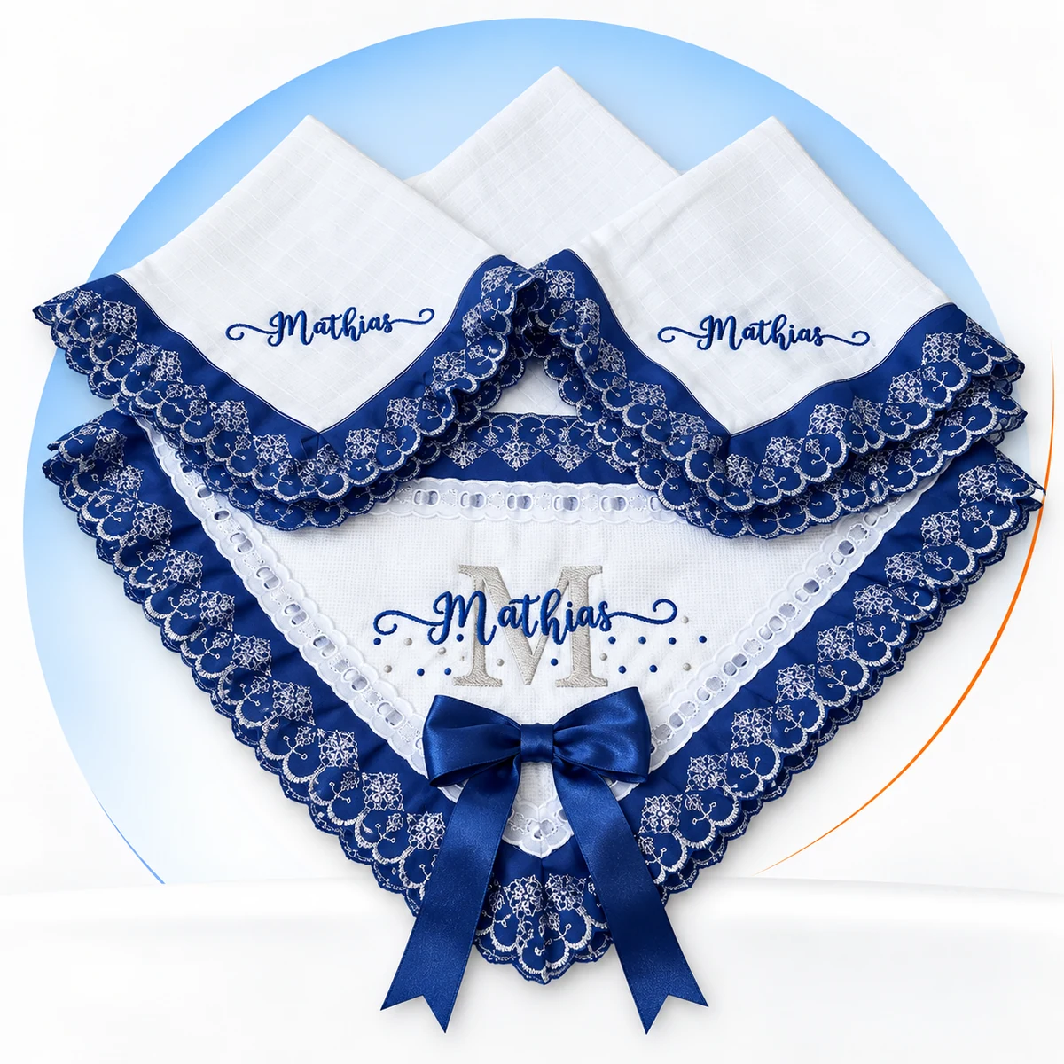 Conjunto de lenços bordados