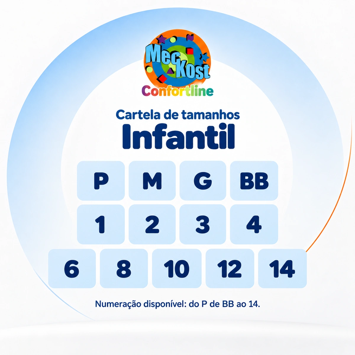Tamanhos infantis
