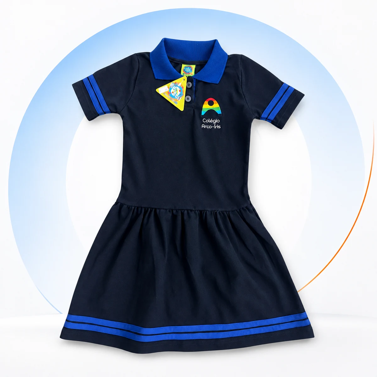 Vestido escolar com gola polo