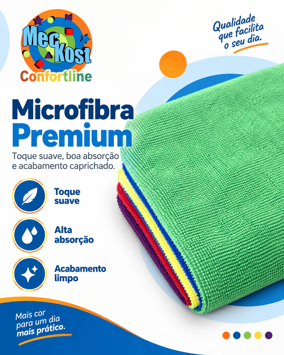 Kit de Limpeza com microfibra macia e absorvente