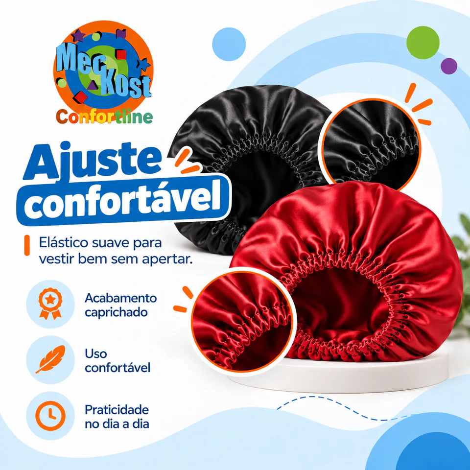 Touca de Cetim com ajuste confortável